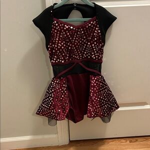 Weissman Burgundy and Black Kids Dance Costume
